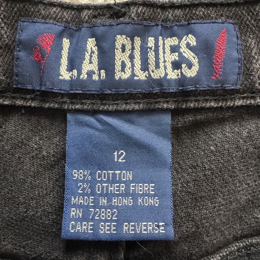 VTG L.A. Blues Black High Rise Mom Jeans Vintage 90s‎ Retro Sz 8 28 tapered leg